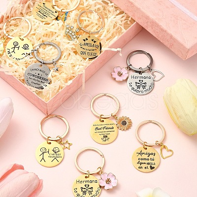 Alloy Enamel & 304 Stainless Steel Keychain KEYC-YW00094-01-1