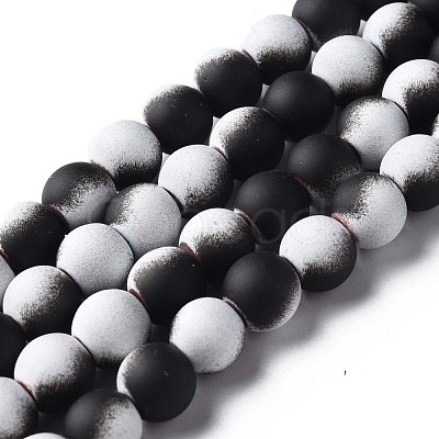 Spray Painted Non-magnetic Synthetic Hematite Beads Strands G-N337-01F-1