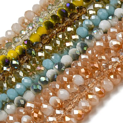 Electroplate Glass Beads Strands GLAA-K027-FR-A-M-1