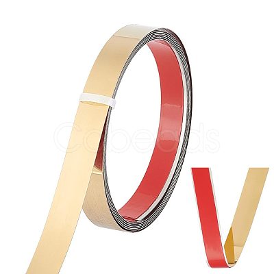 Self-Adhesive 201 Stainless Steel Mirror-Like Finish Molding Trim STAS-WH0033-51B-G-1