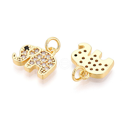 Brass Micro Pave Cubic Zirconia Charms KK-N257-68G-1