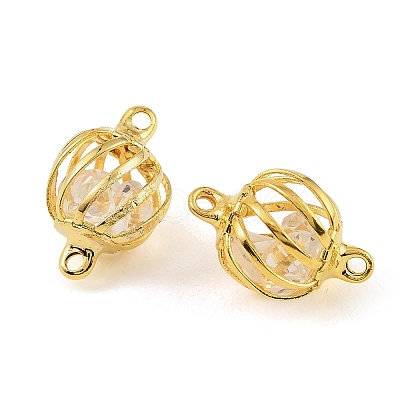 Iron Hollow Lantern Bead Cage Connector Charms IFIN-N014-02G-1