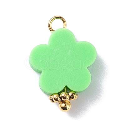 Handmade Polymer Clay Flower Pendants PALLOY-JF01125-1