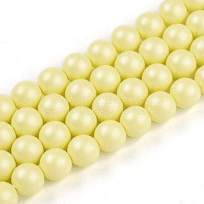 Baking Paint Pearlized Glass Pearl Bead Strands HY-N002-8mm-B03-1