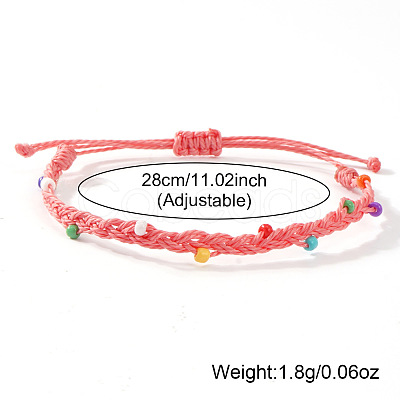 Glass Beads Braided Bead Bracelets TN6908-1-1