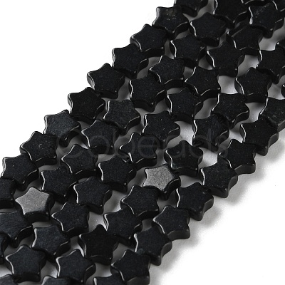 Natural Black Stone Beads Strands G-G085-B52-02-1