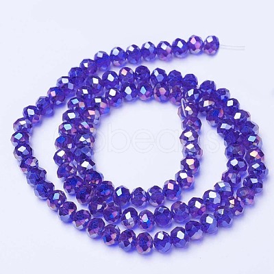 Electroplate Glass Beads Strands EGLA-A034-T3mm-B15-1