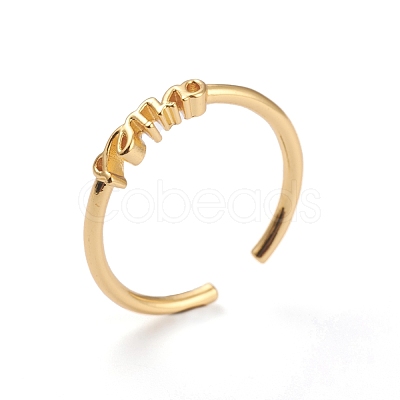 Constellation/Zodiac Sign Brass Cuff Rings RJEW-J074-05G-A-1