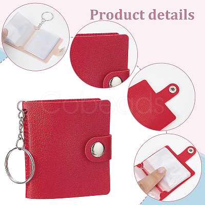 6Pcs 6 Colors PU Leather Photocard Sleeve Keychain KEYC-GA0001-53-1