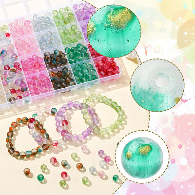 552Pcs 11 Colors Frosted Baking Paint Glass Beads DGLA-FS0001-14-1