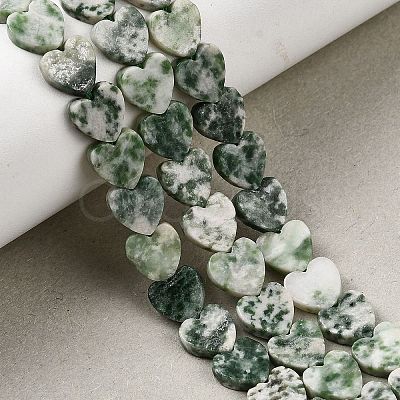 Natural Green Spot Jasper Beads Strands G-M403-A22-03-1