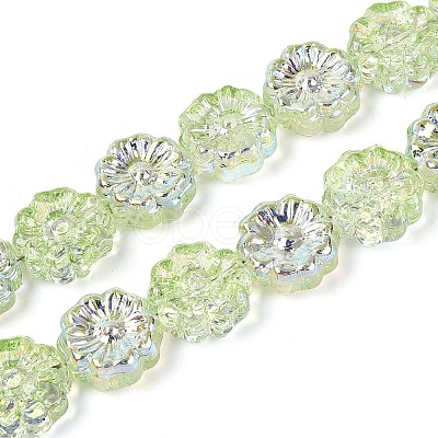 Electroplate Transparent Glass Beads Strands EGLA-N055-01H-1
