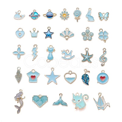 30Pcs 30 Style Alloy Enamel Pendants ENAM-YW0001-33-1