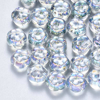 Transparent Spray Painted Glass Beads GLAA-S190-002C-01-1