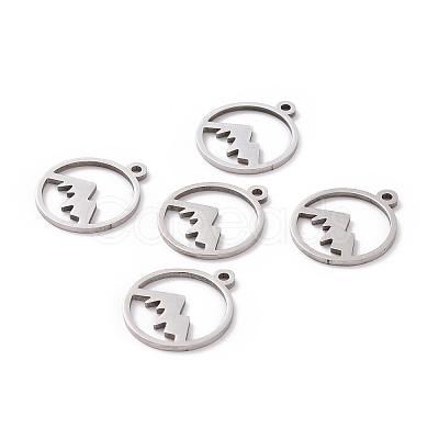 Non-Tarnish 201 Stainless Steel Laser Cut Pendants X-STAS-S105-T901-1S-1