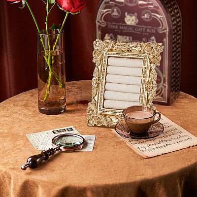 2Pcs 2 Styles TPR Covered with Velvet Necklace & Ring Display Photo Frames Sets ODIS-SP0001-13-1