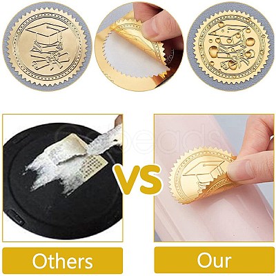12 Sheets Self Adhesive Gold Foil Embossed Stickers DIY-WH0451-039-1