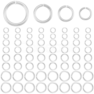 600Pcs 4 Styles 304 Stainless Steel Open Jump Rings STAS-BBC0010-03-1