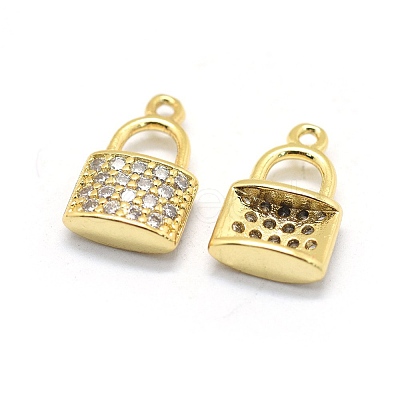 Brass Micro Pave Cubic Zirconia Charms LS-KK-L184-11G-1