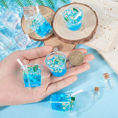 Transparent Resin Big Pendants RESI-TAC0019-04F-1
