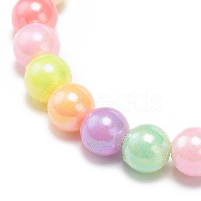 7Pcs 7 Color Candy Color Acrylic Round Beaded Stretch Bracelets Set BJEW-JB08928-1
