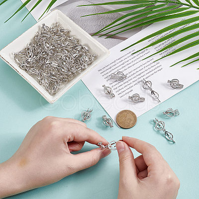 50Pcs Alloy Bead Cage Pendants FIND-DR0002-24B-1