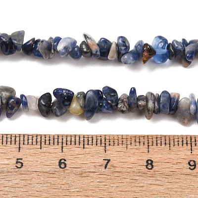Natural Sodalite Chips Beads Strands X-F024-1