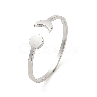 Non-Tarnish 304 Stainless Steel Open Cuff Rings RJEW-Q808-01A-P-1