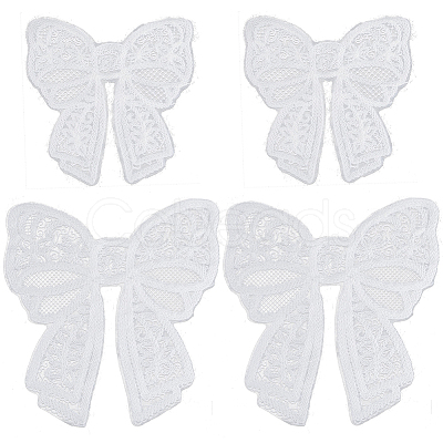 4Pcs 2 Styles Polyester Embroidery Iron on Clothing Patches PATC-GF0001-51A-1
