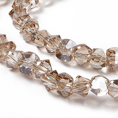 Transparent Electroplate Glass Beads Strands EGLA-L043-PL02-1