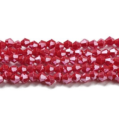 Opaque Solid Color Electroplate Glass Beads Strands EGLA-A039-P4mm-A02-1