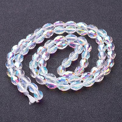 Electroplate Glass Beads Strands GC886Y-3-1