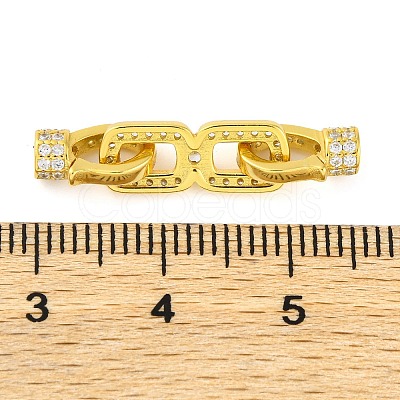 925 Sterling Silver Micro Pave Clear Cubic Zirconia Fold Over Clasps STER-U005-10G-1