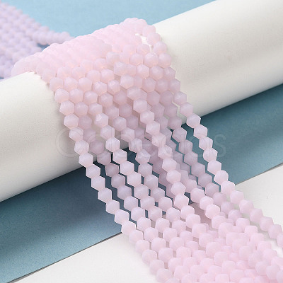 Imitation Jade Frosted Glass Bead Strands EGLA-A039-J4mm-MD02-1