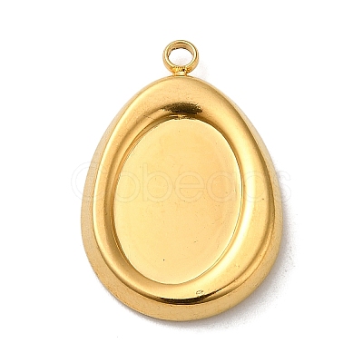 304 Stainless Steel Pendant Cabochon Settings For Enamel STAS-D013-01B-G-1