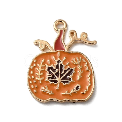 Thanksgiving Day Golden Tone Alloy Enamel Pendants X-ENAM-M002-02I-G-1