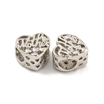 Mother's Day Rack Plating Alloy European Beads FIND-B034-31P-1