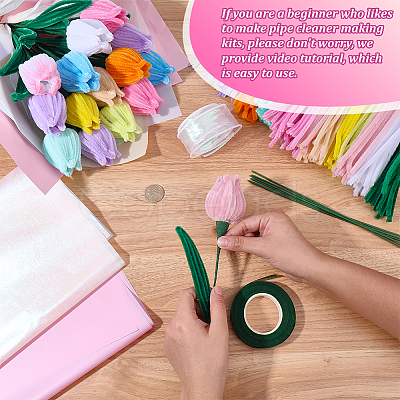 DIY Tulip Twist Stick Making Kits AJEW-SC0032-04-1