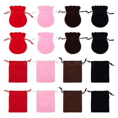 24Pcs 8 Styles Gourd & Rectangle Velvet Drawstring Packing Bags TP-TA0001-07A-1