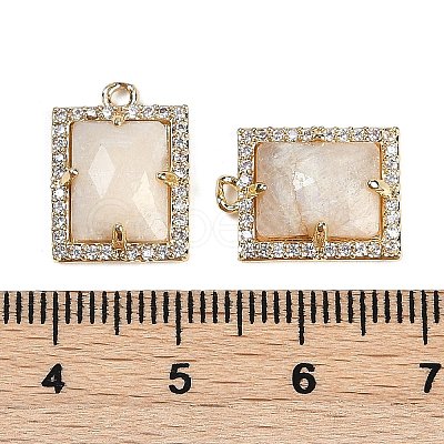 Natural Moonstone Faceted Rectangle Pendants G-I375-05G-02-1