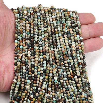 Natural HuBei Turquoise Beads Strands G-L628-B02-3mm-02-1
