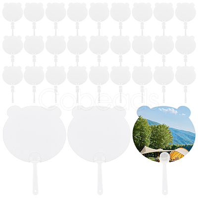 30Pcs Paper Hand Held Fan DIY-SP0002-06-1