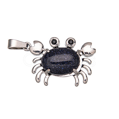 Synthetic Blue Goldstone Pendants PW-WG77816-14-1