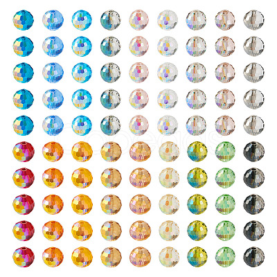 180Pcs 18 Colors Transparent Electroplate Glass Bead EGLA-TA0001-19-1