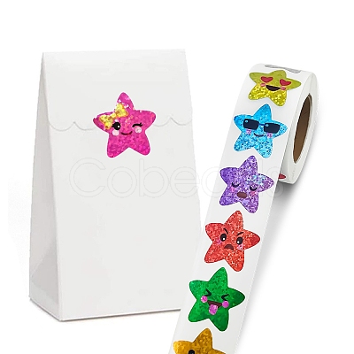 Plastic Laser Star Reward Sticker Rolls PW-WG60442-01-1