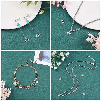 52 Pieces Bird with Letter A~Z Charm Pendant Bird Alloy Charm for DIY Necklace Bracelet Earring Bangles Jewelry Making Crafts Accessories JX145A-1