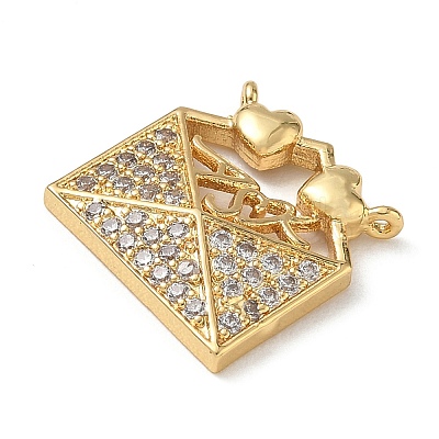 Brass Micro Pave Clear Cubic Zirconia Pendants CU-CBA4231-06A-G-1
