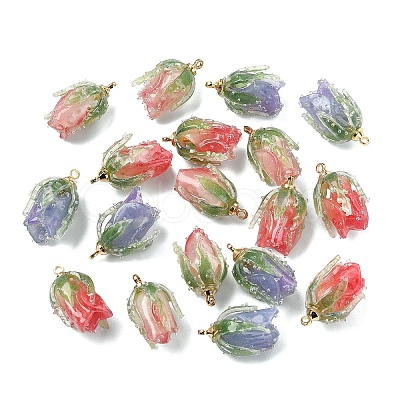 6Pcs 3 Colors Transparent Acrylic Pendants SACR-YW0002-09-1
