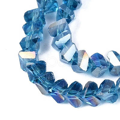 Electroplate Transparent Glass Beads Strands EGLA-Q139-01A-A27-1