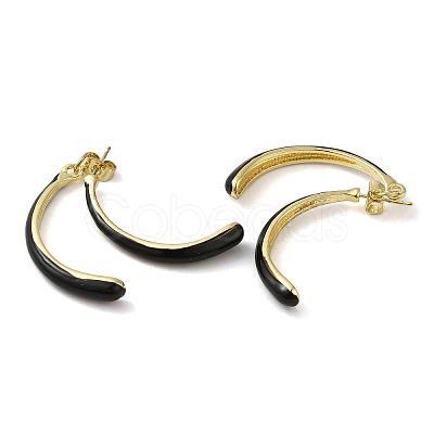 Alloy Enamel Stud Earrings EJEW-A047-02B-1